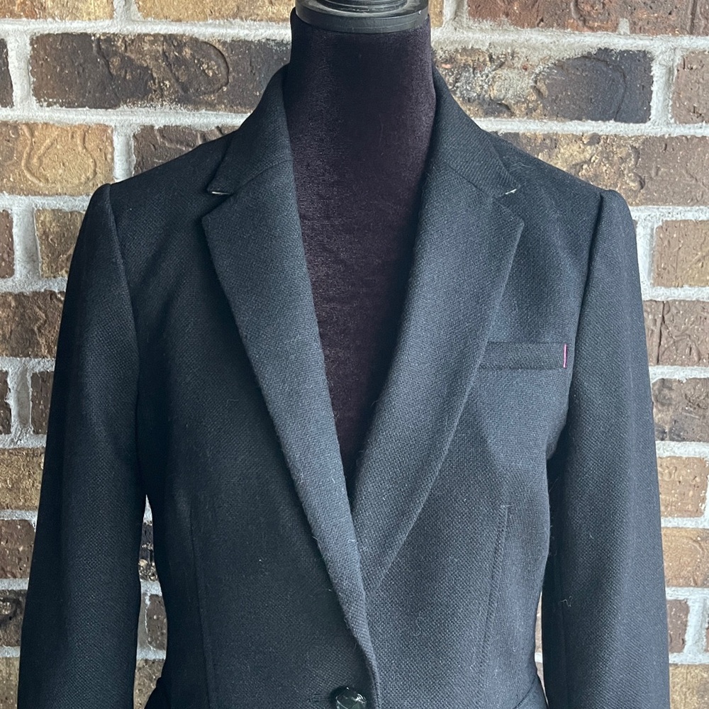 New BANANA REPUBLIC Classic Wool black blazer jacket career cocktail - Picture 2 of 15